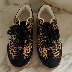 J. Crew Leopard Print Athletic Shoes with Black Accents